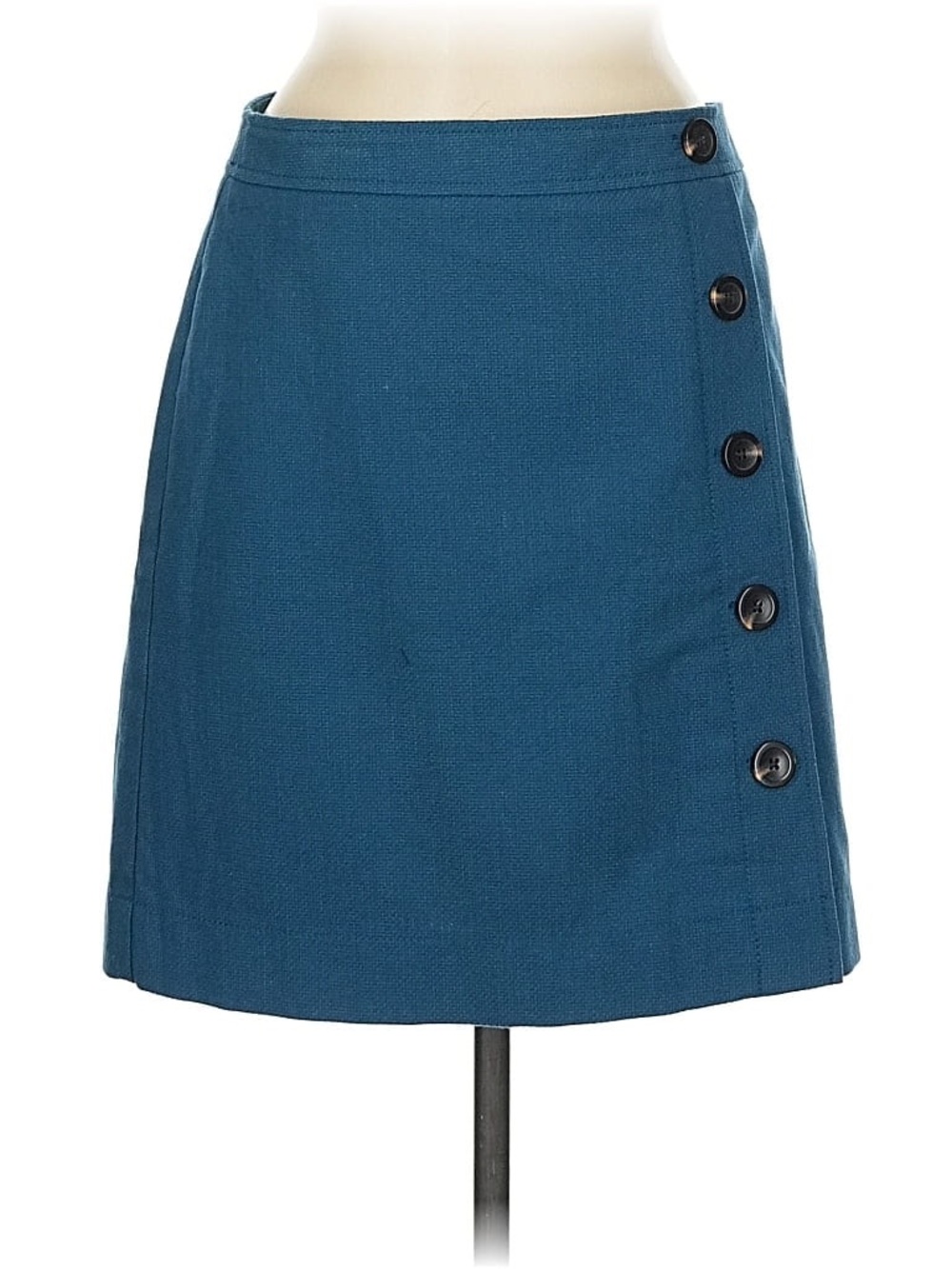 Ann Taylor Teal Side-Button Skirt Size 10